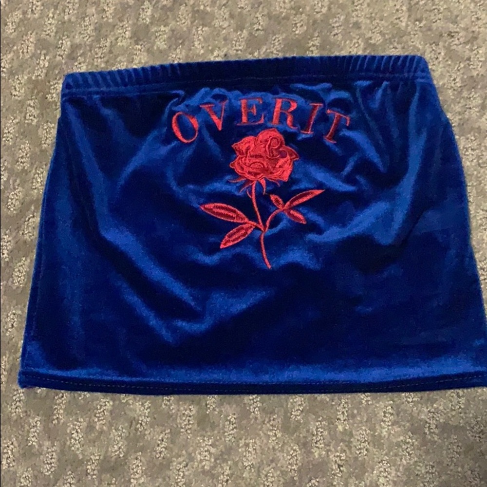 “Over It” strapless top NEVER WORN